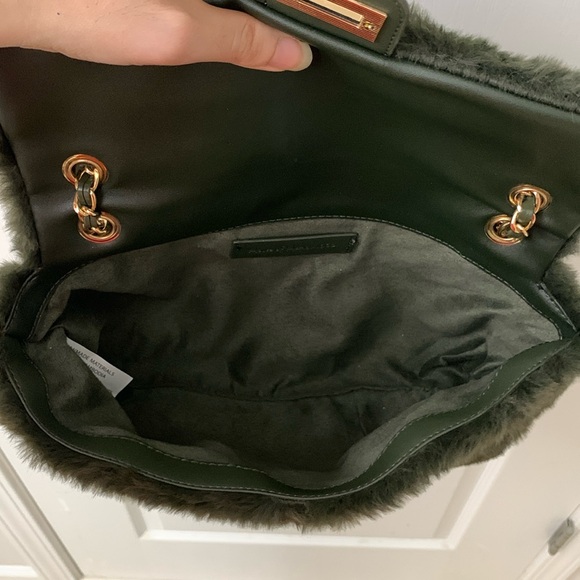 House of Harlow 1960 Deep Green Fur Flap Bag - Picture 15 of 16